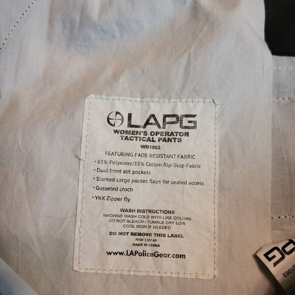 LAPG Tactical Pants Womens 18 L Cargo Mid Rise Rip Stop EMT LEO Military Black - Picture 6 of 13